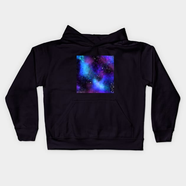 Digital Galaxy Colors Kids Hoodie by nattsart